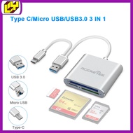 SD TF CF Card Reader Type-c 3-in-1 USB Type C Micro USB Multi-in-one Notebook Card Reader