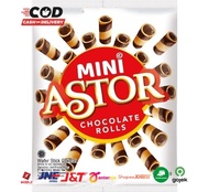 MINI ASTOR Wafer Rolls 21 gr Mini Astor Wafer Coklat Roll Snack Cemilan Anak Murah