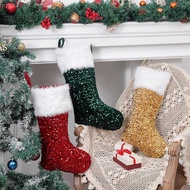 QQMALL Christmas Stocking, Pendant Xmas Tree Ornaments Sequin Christmas Gift Socks, Festival Supplie