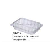 OPS -OP1H/2H/3H Clear Plastic Food Tray / Disposable Bakery Clear Tray / Bekas Makanan/ Bekas Kuih