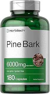 Horbaach Pine Bark Extract 6000 mg | 180 Capsules | Standardized to Contain 95% Proanthocyanidins | 