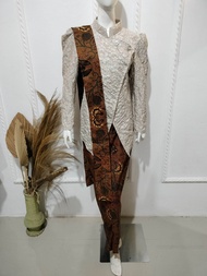 set kebaya Janggan rok span jarik wiru katun