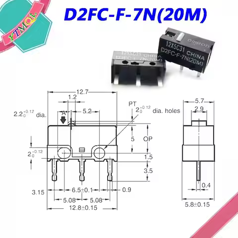 1-10Pcs Mouse Micro Switch D2FC-F-7N(20M) Mouse Button Fretting D2FC