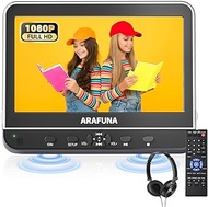 Arafuna 10.52" DVD Player for Car, Car DVD Player with 1080P Full HD HDMI Input, Car TV with Mounting Brackets and Headphone Support USB/SD Card/Sync TV, Regions Free, Last Memory