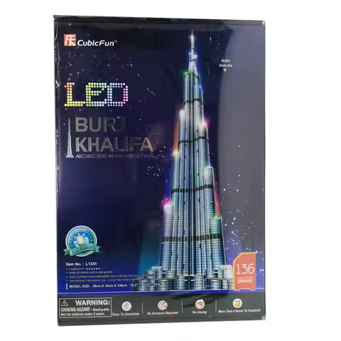 3d Puzzles 1.5m Dubai Burj Khalifa Tower Diy Building Paper Model Kids Creative Gift Children Educat