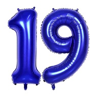 Giant Navy Blue Balloon Number 19,40 Inch Navy Blue 19th Mylar Foil Helium Birthday Decoration Ballo