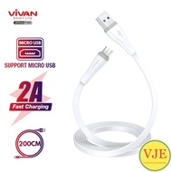 KABEL DATA MicroUSB VIVAN SM200S 2.4A Android - 200CM Fast Chargin