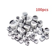 100Pcs SMD Capacitor 10V 16V 25V 35V 50V 10UF 22UF 33U 47UF 100UF Aluminum Electrolytic Capacitor