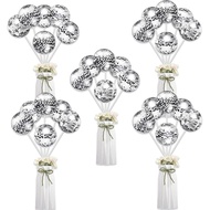 Kreatwow 24Pcs Disco Ball Centerpiece Sticks Silver Paper Disco Ball Table Decorations Disco Birthda