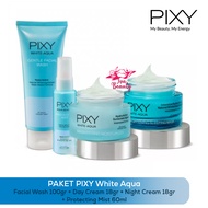 PAKET PIXY White Aqua Series Skincare 4Pcs ( Day Cream 18gr + Facial Wash 100ml + Beauty Mist 60ml +