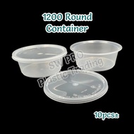 1200 Round Microwave Food Container/ Tupperware Plastik Bulat / Bekas Makanan / Bekas Bulat