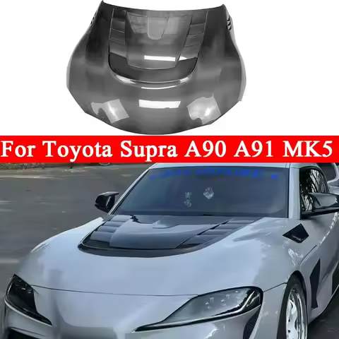 For Toyota Supra A90 A91 MK5 Carbon Fiber Hood Engine Cover Hood Car Headliner Hood Cover VRS Style 