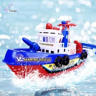 [freneci] Kids Electric Fire Boat Toy Kids Ferry Boat,Fire Dept Model Ship,Baby Bath Toy for,Ages 5+