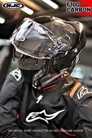 หมวกกันน็อค HJC F100 CARBON BLACK CARBON // FLIP BACK // แถมฟรี!! แผ่น PINLOCK !! 320SP