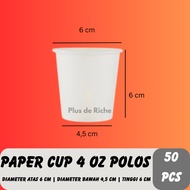 Paper Cup 4oz Plain (50 pcs) - Paper Cup Coffee - Paper Cup - Paper Cup Coffee