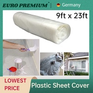 Plastic Drop Cloth Protective Bag 9ft x 23ft Plastic Sheet Clear Plastic Drop Cloth for Painting Ide