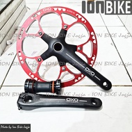 Crankset Oxo 53T Black Red Hollowtech 2 BB HT2 Crank 53 T Single Seli