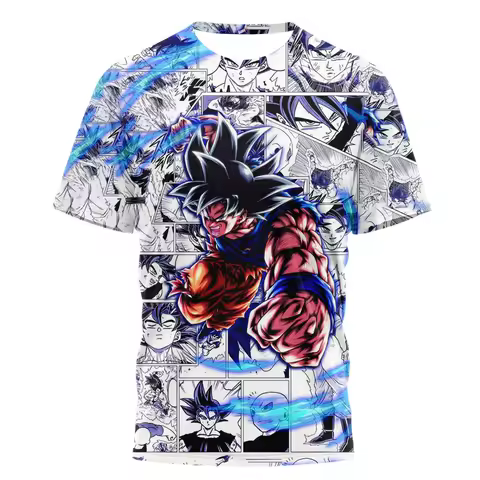 Dragon Ball Super Goku Ultra Instinct 3D Print T-shirt Unisex Comic Panel Graphic Streetwear Daily C