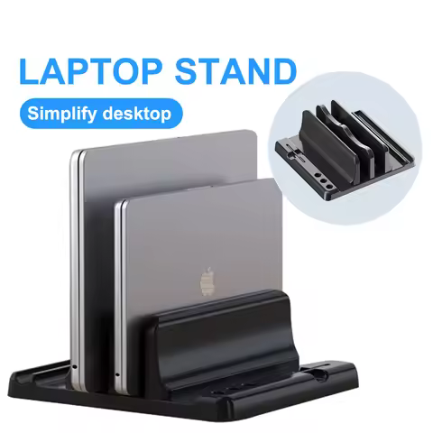 Office Laptop Stand Vertical Save Desktop Space Easy To Place Computer Accessories Office Desk Stora