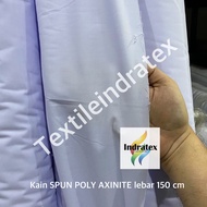 ( per 1 meter ) Kain SPUN POLY AXINITE polyester tetoron katun TC putih kebiruan Lebar 150 cm bahan 