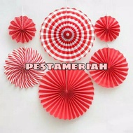 MERAH RED AND WHITE PAPER FAN PAPER FAN SET PAPER FAN/ GOLD DECORATION PACKAGE BLACK PAPER FAN/ RAIN