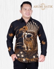 Kemeja Batik Pria Lengan Panjang Furing Modern ALJ 1155 Wayang Arjuna