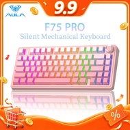AULA F75 Pro Sillent Mechanical Keyboard 75% 80 Key Tri-Mode RGB Hot-swap Quiet Switch Office Essent