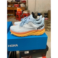 2022New Hot sale HOKA ONE ONE Clifton 8 Shock Absorption Sneakers White grey blue