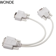 WONDE VGA Adapter, 15 PIN Male To 2 Female SVGA Adapter, PC Accessory Dual Port 25cm Length Splitter