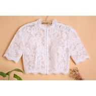 WEDDING BOLERO JACKET FOR EVENING BRIDAL JACKET O-NECK LACE BRIDE SHURGS CAPES PARTY WRAPS