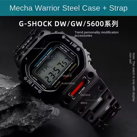 DW5600 Modified Stainless Steel Armor Set For Casio G-SHOCK DW5600 GW-B5600 Series Strap+Watch Case 