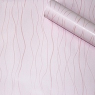 Wallpaper Dinding Polos Warna Pink Salur Garis Elegan 10m x45 cm