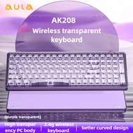 Aula AK208 Non mechanical keyboard Transparent Wireless Keyboard with 99 Keys Mechanical Feel Gaming