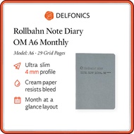 DELFONICS Rollbahn 2026 A6 Monthly Planner — Starts Oct 2025, Ultra-Slim Pocket Diary with 29 Grid P