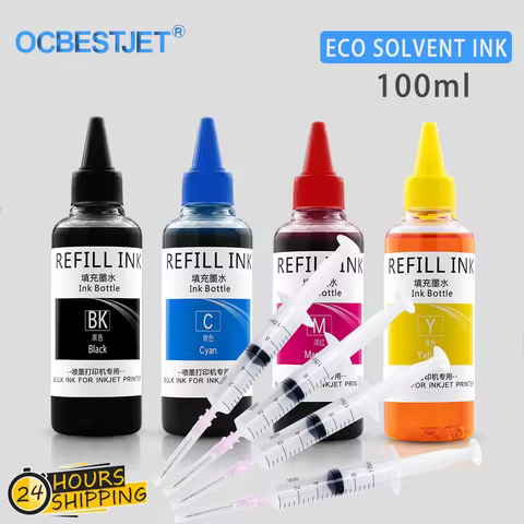 100ML Eco-solvent Ink For Epson DX4/DX5/DX6/DX7/XP600/TX800/4720 Printhead For all Epson Deskjet Pri