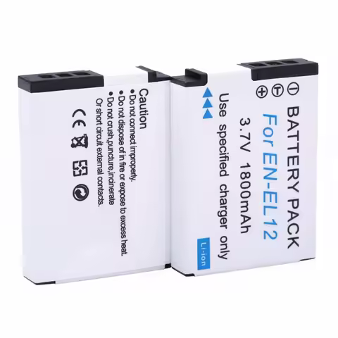 2pcs 1800mAh EN-EL12 EL12 Replacement Battery For Nikon Coolpix AW100s AW110s P300 P310 P330 S31 S70