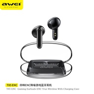 Awei T85ENC Gaming Bluetooth Earphone with Charging Case Long Battery Life Noise Cancelling Earbuds Heads
