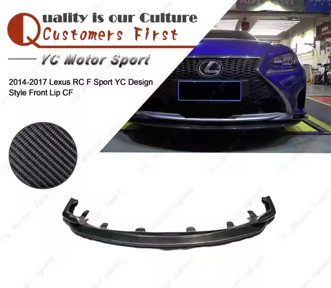Car Accessories Carbon Fiber YC Design Style Front Lip Fit For 2014-2017 Lexus RC F Sport Front Bump