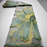 คุณภาพสูงแอฟริกันผ้า Jacquard ผ้า Damask ภาษาฝรั่งเศสคําสุทธิ Tulle ตาข่าย Gilding ชุดลูกไม้วัสดุ Br
