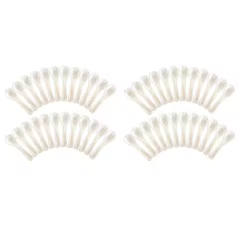 48Pcs Caviar Spoons Mother Of Pearl Mop Spoons With Hand Craft For Caviar, Egg, Ice Cream, Salt, Cof