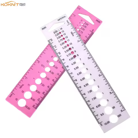 KOKNIT Knitting Needle Size Gauge Inch cm US UK Canada Size 2.0-10.0mm Ruler Women Tailor Sewing Acc