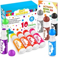 Washable Dot Markers for Toddlers Kids Preschool, 10 Colors 2 oz Bingo Daubers Paint Markers Set wit