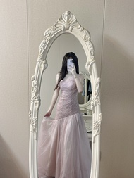 ผีเสื้อเลดี้ใหม่สีชมพูภาษาฝรั่งเศสคําเฮฟวี่เวทหรูหรา Mermaid หมั้นผู้ใหญ่ของขวัญ Hostess ชุดเดรสออกง