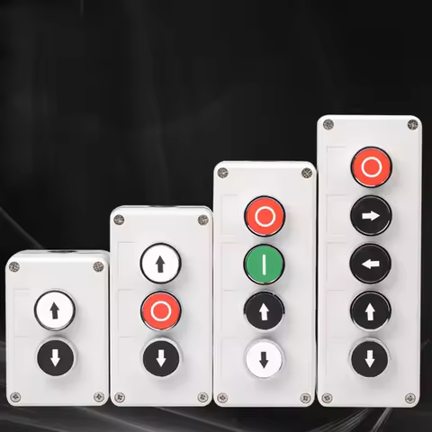 Start stop button switch control box industrial identification symbol self reset circular emergency 