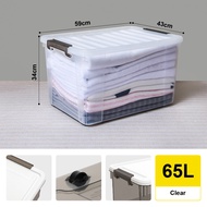 Citylife 65L Widea Transparent Storage Box Stackable Storage Large Container Box With Wheels X-6326