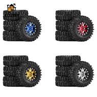 [KOZEEY] 4 Pieces RC Car Tires Replacement Model Wheels Aluminum Alloy Construction DIY Accessories 