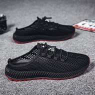 Fashion Shoes New Style Men's Shoes Half Slippers Shoes Mesh Flying Woven Half Slippers Casual Shoes