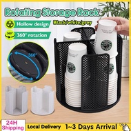 360° Rotating Cup Storage Rack Multifunctional Kitchen Storage Rack Detachable Paper Cup Holder Plas