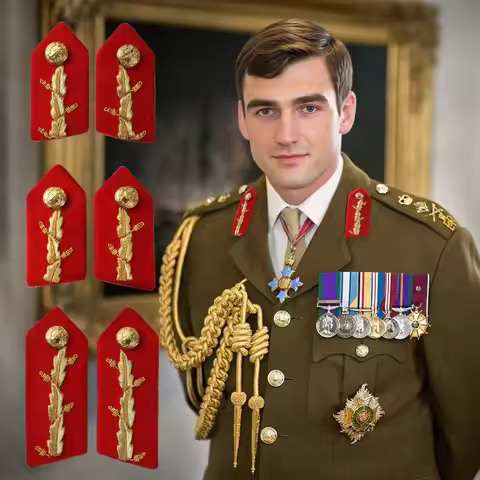UK British Bullion Gold/Silver Wire Collar Patches Tabs-Hand Embroidered Military Uniform Insignia B