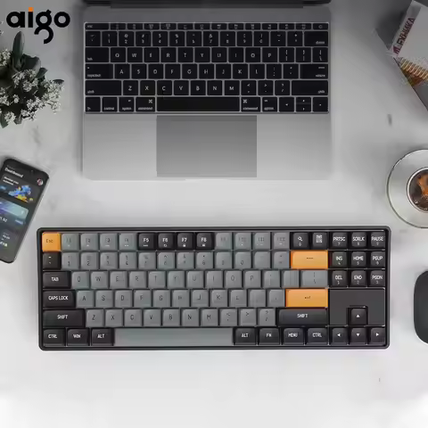 Aigo GD89 Mechanical Keyboard 2.4G Wireless Gaming Mini USB Wired Red Switch 89 Key Gamer Keyboard F
